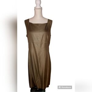 100% Silk Talbots Brown Sleeveless Dress